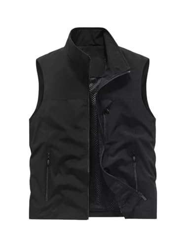 Chaleco cargo cuello alto y cremallera con diseño multibolsillos funcional 4