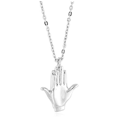 Divine Nine Depot Silver Toned Ivy Hand Sign Pendant Necklace Cover