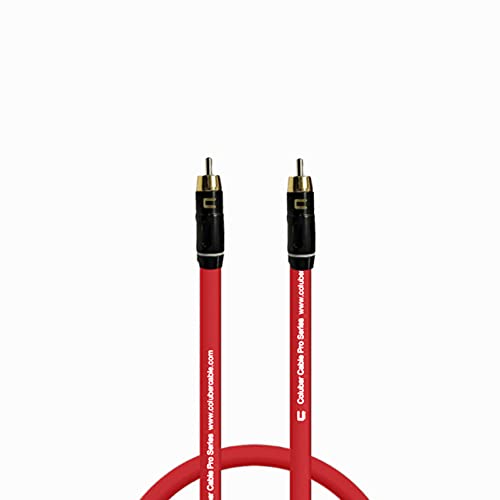 COLUBER CABLE RCA Male to RCA Male - 1 Feet - Red - Pro 3-Pin Microphone Connector for Powered Speakers, Audio Interface or Mixer for Live Performance
