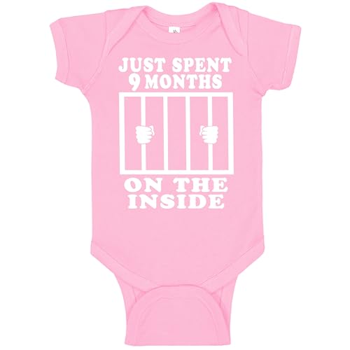 Image of Reaxion Funny Cute Baby Boy Girl Handmade Clothes Infant Just Spent 9 Months On The Inside Bodysuits