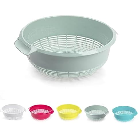 Mint Green Plastic Colander for Kitchen Cover