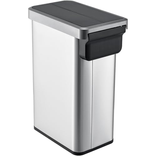 Caneca de basura rectangular acero inoxidable 12 gal miniatura 5