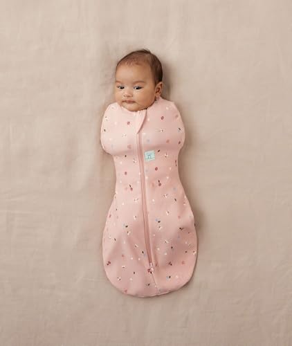 Image of ergoPouch Cocoon Swaddle Sack 1.0 TOG - Baby Sleep Sack, Gentle Snug Fit Helps Calm Startle Reflex, Ideal for Arms In /Out Sleeping, Soft Breathable Fabric for Better Sleep (3-6 Months, Daisies)