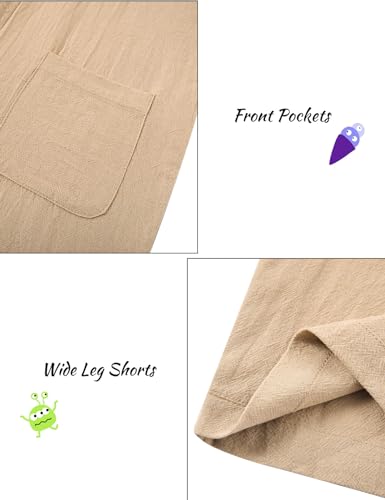 Image of Girls Romper Sleeveless Adjustable Tie-Up Strap Short Jumpsuits Summer Clothes with Pocket 5-12 years