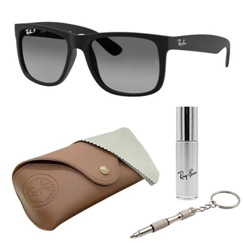 Image of Ray-Ban RB4165 JUSTIN CLASSIC Square Shape Sunglasses for Men with Official Eyewear Kit