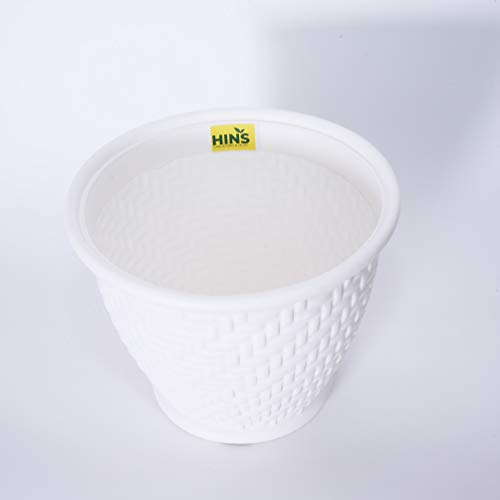 HINS 12 Inch Candy Pot Set of 10 For Indoor And Outdoor Gardening (White, 10) Gamla For Garden 12 Inch I 12 Inch Pots For Plants I Pots For Plants I Succulent Pot Empty I Plastic Tub For Gardening I Flower Pots For Garden Big Size 12 I Falawar Pot For Garden I Fiber Gamla I Plastic Pot I 12 Inch Pot I Flowwr Pot I Flowee Pots