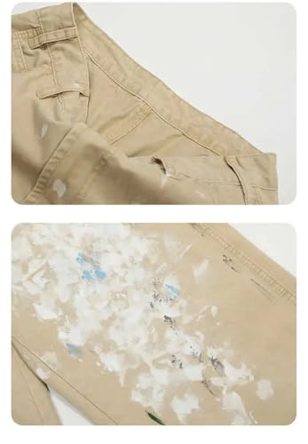 Men's American Style Denim Pants Handmade Tie Dye Contrast Color Trousers Loose Straight Wide Leg Jeans3