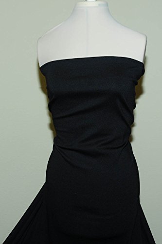 Black Ponte Roma Fabric Solid Knit Fabric Ponte...