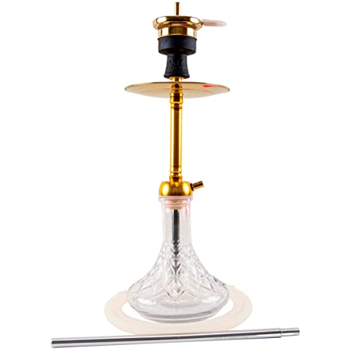 Amy Deluxe Shisha 120.02 Alu Joy S - 60 cm, GD-TR, Wasserpfeife, Hookah, komplette Steck-Pfeife mit Schlauch & Kamin…