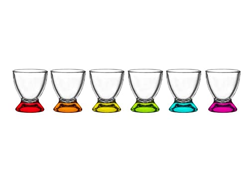 Sendez 6 Bunte Eierbecher aus Glas Eierständer Eierhalter Glaseierbecher – Bild 7