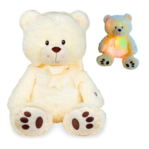 Cuddle Barn - Nite Brite Pals Cuddles The Cub | Soft Musical Big Teddy Bear Babies Glowing Soothing Lullaby for Sleep, 14 inches