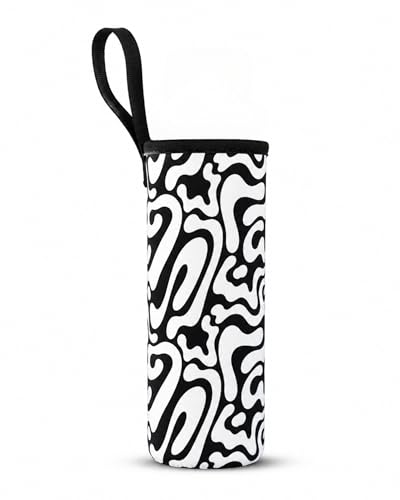 Image of Glass Water Bottle Cover Only (for 1 Litre and 750 ML) | Keeps Drink hot and Cold | (B&W)