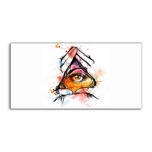 Image sur verre 140x70cm salon eye tattoo art tableau mural