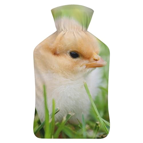 Pollito De Prado Bolsa De Agua Caliente Con Felpa Funda Botella De Cama Para Alivio Del Dolor...