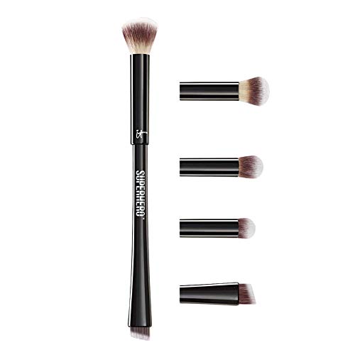it COSMETICS Superhero 4-In-1 Eye-Transforming Super Shadow & Liner Brush - Eyeliner, Eyeshadow, Crease & Smudger Brush - With Award-Winning Heavenly Luxe Hair & Slim, Ergonomic Handle Black