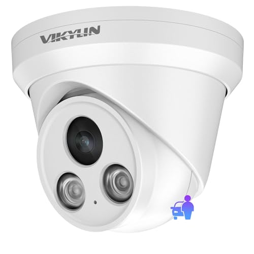 VIKYLIN 8MP IP PoE 4K Turret Camera,Buit in Mic, AI