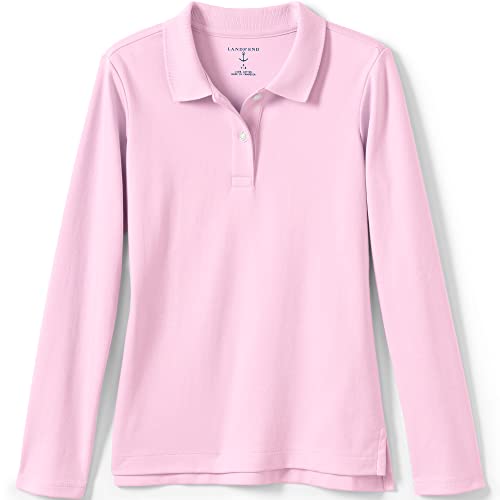 Image of Lands' End School Uniform Girls Long Sleeve Feminine Fit Interlock Polo Shirt