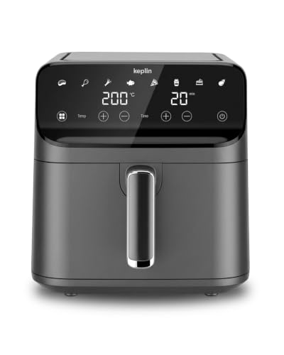 Keplin 6.3L Air Fryer with Digital Touchscreen - 8-in-1 Cooking Functions - 1700W Energy-Saving Oil-Free Cooker - 80200C Temperature Control - Roast Bake Dehydrate Reheat - 2-Year Warranty