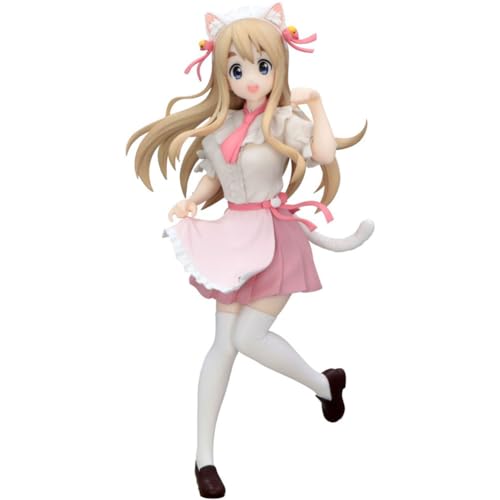 DEXSHUN Kotobuki Tsumugi Figura Anime Manga Figuras Oreja de Gato Estilo Delantal Modelo Kawaii Niña PVC Anime Estatua Decoración Adornos Regalos para Fans 22 cm