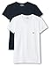Emporio Armani CC717-111512 - T-shirt - Uni - Manches courtes - Homme - Multicolore (Bianco/Marine) - Large (Taille fabricant: L) (lot de 2)