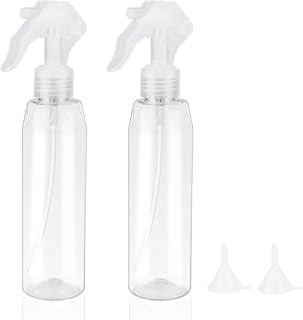 200ml Water Spray Bottles Misting Clear Hair Sprayer Empty Water Alcohol Bottle for Travel Beauty Cleaning Gardening (2PCS)