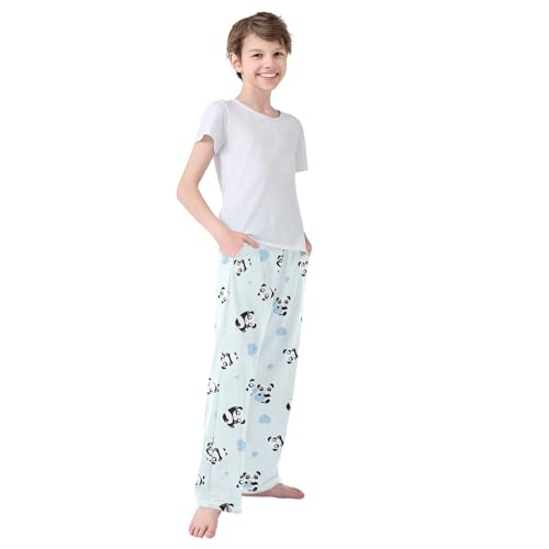 Boys' Pants Panda Animal Heart Blue Long Bottoms Jogger Pants Elastic Waist Trousers with Pockets S-XL4