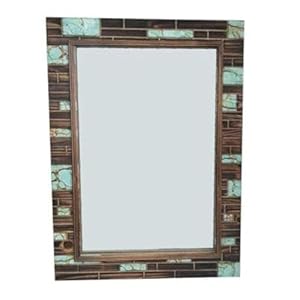 Paseo Road by HiEnd Accents Wooden Mirror Turquoise Inlay 217×29 inch Western Rustic Style Home Decor