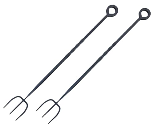Unibos 2 Heavy Duty Long Fireside Toasting Fork | Made from Premium Quality Heavy Cast Iron with A Black Finish | For Log Burners | For Open Fires