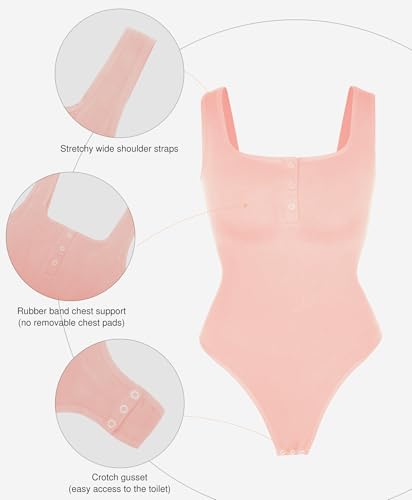 Image of Popilush Bodysuits for Women Tummy Control Body Suits Thong Summer Outfits | Corset Tops Shapewear Henley Shirts Tank Top for Country Concert Going Out Date Night, Comfort All Day