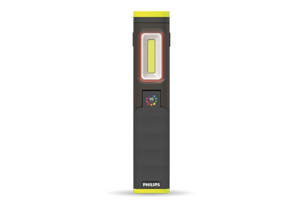 Philips Xperion 6000 UV Pillar lampa robocza LED, wysokiej jakości lampa warsztatowa wielokrotnego ładowania, lampa ręczna, rozkładane pole świetlne o jasności 500 lm, dodatkowe światło punktowe i
