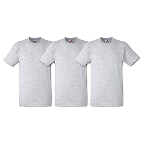 Photo de Fruit of the Loom - Heavy Cotton - T- Shirt (Lot de 3) - Homme - Gris (Heather Grey) - Taille: XL