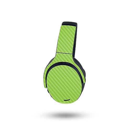 Image of MightySkins Carbon Fiber Skin Compatible with Skullcandy Crusher ANC 2 - Solid Lime Green | Protective, Durable Textured Carbon Fiber Finish | Easy to Apply