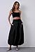 JEAAMKSSER Y2K Bubble Maxi Skirts for Women A Line Long Pleated Casual Summer Skirts 2024 Elastic Waist Balloon Midi Skirt # Black M