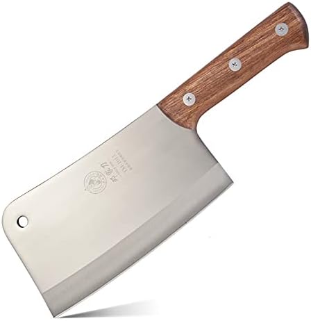 CRIVERS Cuchillo de cuchilla, cuchillo de carne, cuchillo de carnicero hecho a mano de acero inoxidable forjado, cortador de cocina de hueso de