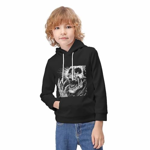 Sweat garçon crâne ado fille pullover à capuche imprimé 3D 6-15 ans