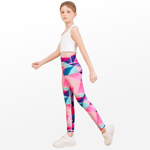 Girls Full Length Athletic Leggings Kids High Waist Lounge Pants Girls Active Dance Running Workout Yoga Pants2