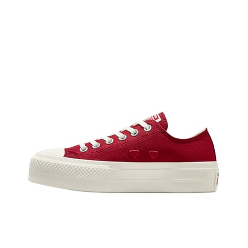 Converse Chuck Taylor All Star Lift Plateau Hearts - Zapatillas bajas para mujer, rojo, 39 EU