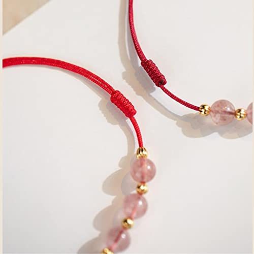 Tobillera tejida de cuerda roja con cristal detalle especial de amistad 3