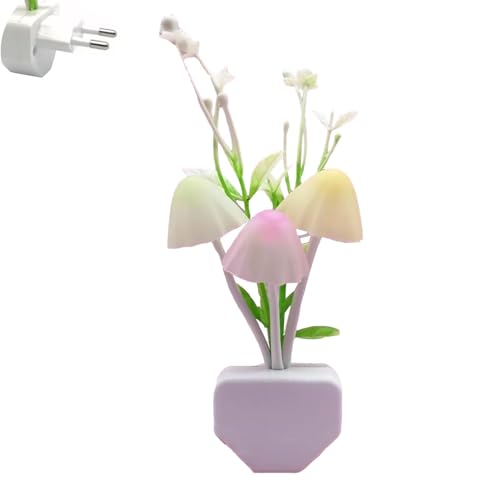 Luz Enchufable En Forma De Seta - Luz Nocturna LED En Forma De Seta | Luces Románticas En Forma De Seta De 0,1 W Para Dormitorio Con Capacidad De 50.000 Horas De Trabajo Lámpara Con Sensor Enchufable