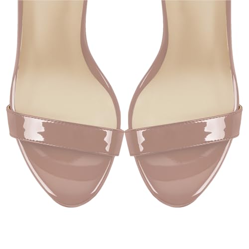 Image of Platform Stiletto High Heels for Women, Round Open Toe Ankle Strap Sexy Heeled Sandals for Wedding Party Dress
