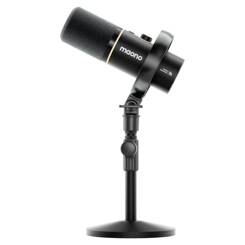 MAONO PD200W Hybrid Wireless Podcast Microphone for PC, Dynamic XLR USB Mic