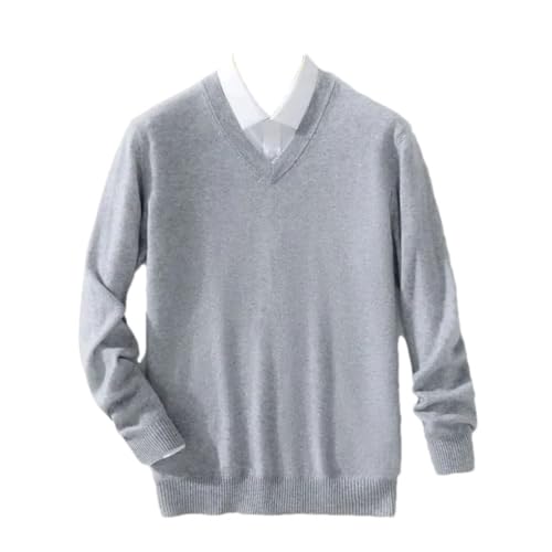 Rfmfkkg Soft Cashmere Sweater Men's Winter Pullover Business Casual V-Neck Slim Fit Knitwear Jumper