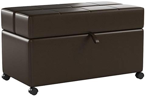AC Pacific Fold Out Ottoman Sleeper Bed with Mattress, Dark Brown