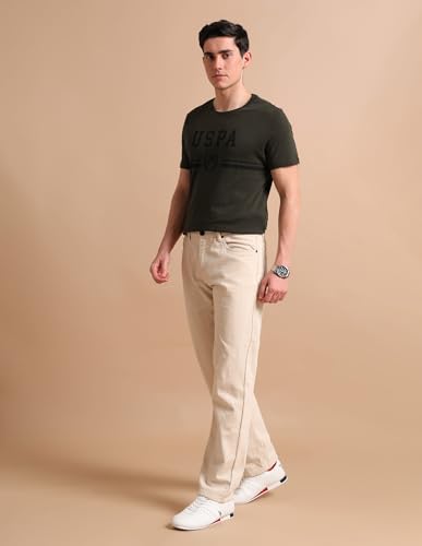Image of U.S. Polo ASSN. Brand Printed Cotton T-Shirts for Men - Breathable & Comfortable, Half Sleeves Mens Casual T Shirts