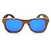 Produktbild LUGJ Sonnenbrille, HD-Vision-Retro Zebra Persönlichkeit weisehölzerne Kunst Rimmed Sonnenbrillen Farbige Objektiv UV400 Schutz Retro (Color : Blue)