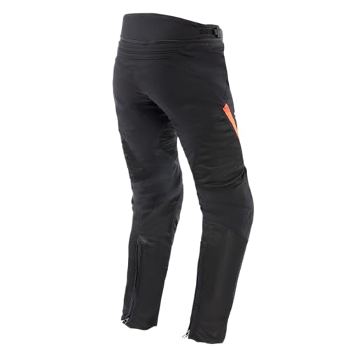 Dainese - Drake 2 Super Air Tex Pants, Mesh Motorcycle Trousers, Ventilated and Lightweight, with Removable Protectors, Men, Black/Anthracite/Red-Fluo, 44