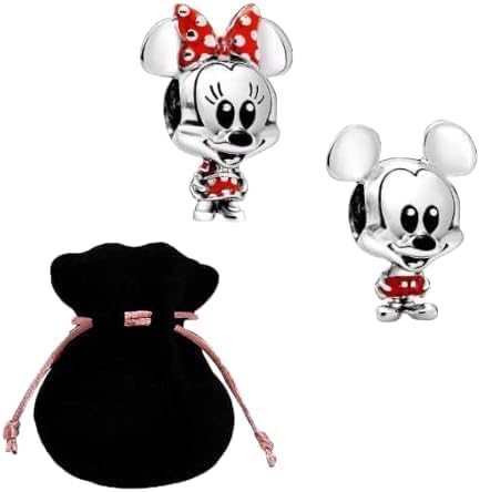 JABEDEPack de 2 Charms Elegantse – Abalorio de Plata de Ley 925, Diseño Exclusivo, Compatible con Pulseras y Collares de Marcas Principales, Ideal para San Valentín, JBD