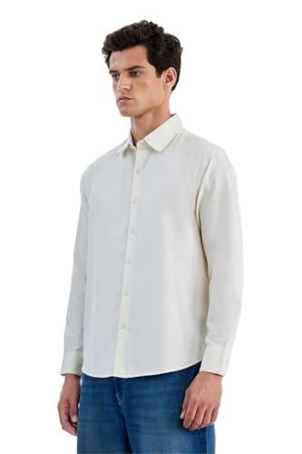 Image of SNITCH Men Casual & Formal Shirt | Regular Fit Full Sleeve Spread Collar Solid Style | 100% Cotton Breathable Woven Fabric for Everyday Wear & Stylish Office Outings