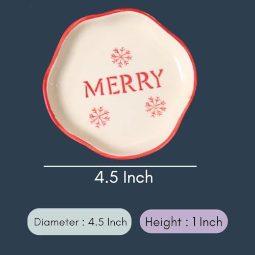 Image of WEAVING HOMES Premium Ceramic Merry Handmade Dessert Plate (Set of 1) - Plates, Dessert Plates, Ceramic Plates, Plate Set, Handmade Plates, Small Plates, Dinnerware Plates