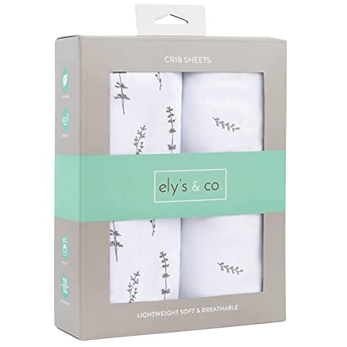 Image of Crib Sheets Set 2 Pack - Baby Crib Sheets with 100% Jersey Cotton - Crib Sheets for Boys and Girls, Newborn Essentials (Forest Grey)